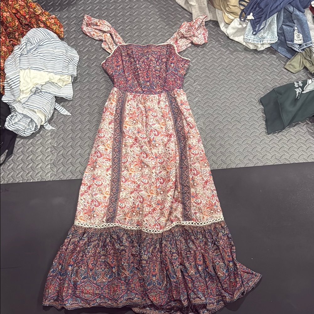 Haute Hippie Multicolor Floral Maxi Dress